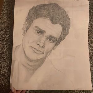 Unfinished young Jim Carrey, drawing will be finished if sold
